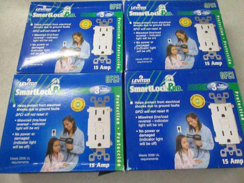 lot 8 image: 4 packs of 3 Leviton smart lock pro...