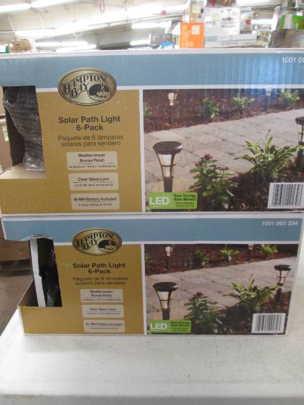 lot 39 image: 2 hampton bay 6-pack solar lights m...