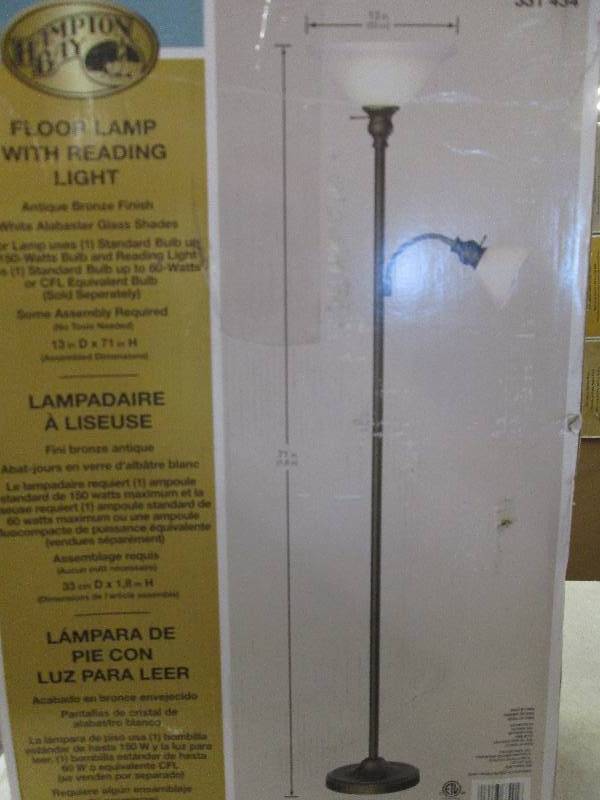 lot 93 image: Hampton Bay floor lamp with reading...