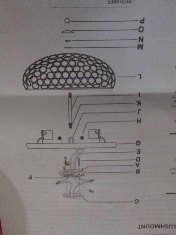 lot 103 image: Crystal flushmount light fixture ne...