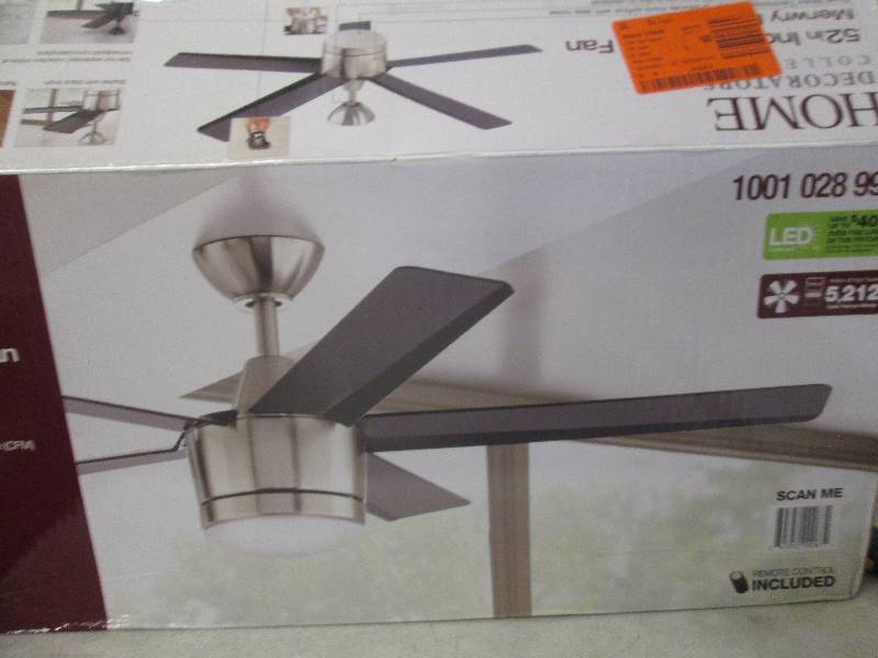 lot 129 image: Home Decorators 52 inch LED ceiling...