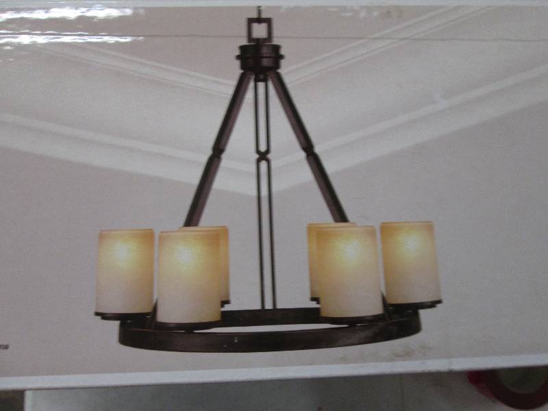 lot 143 image: hampton bay chandelier dark ridge b...