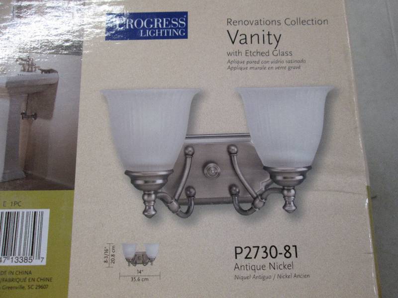 lot 155 image: progress lighting 2 light vanity an...