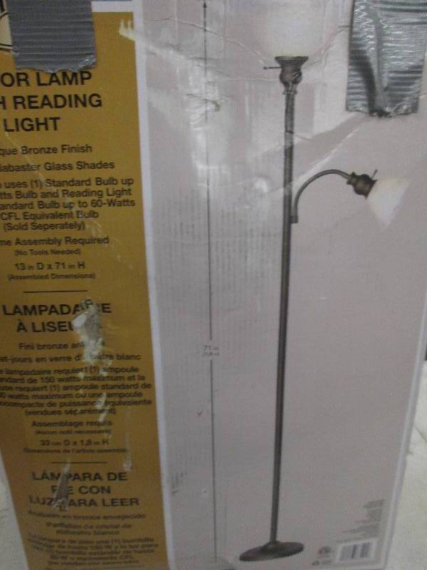 lot 180 image: hampton bay floor lamp with pendant...