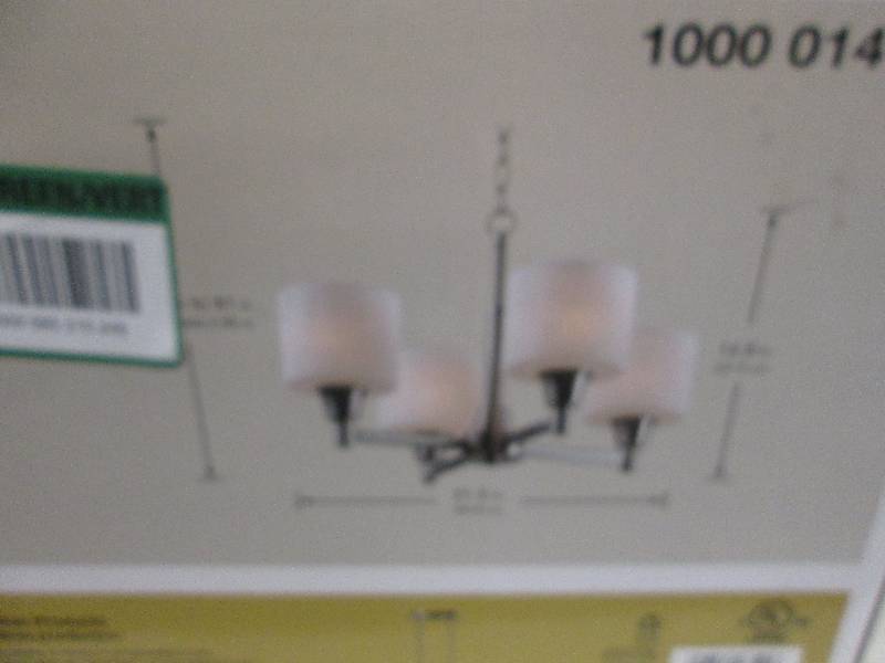 lot 197 image: hampton bay oron 4 light chandelier...