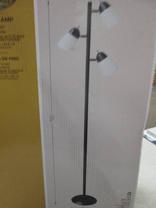 lot 200 image: hampton bay floor lamp black finish...
