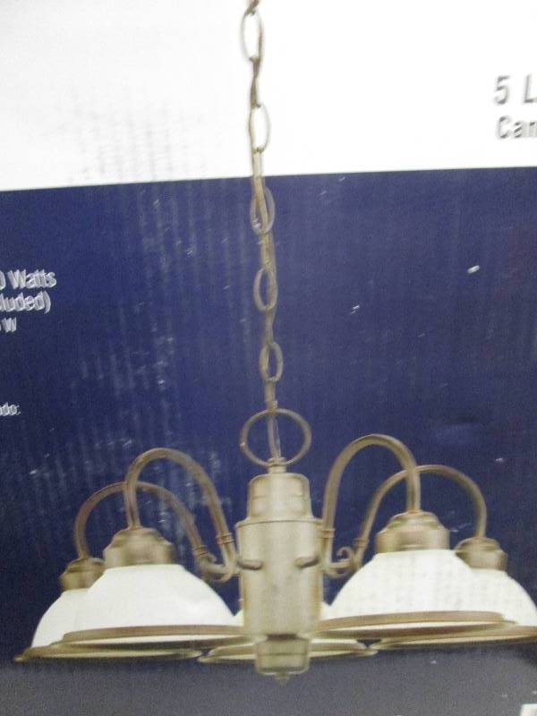 lot 208 image: commercial electric 5 light chandel...