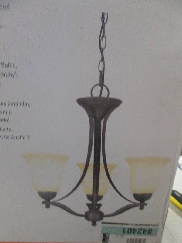 lot 235 image: commercial electric 3 light chandel...