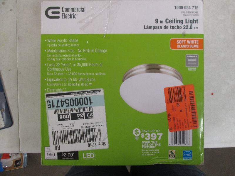 lot 250 image: Commercial electric 9 ceiling ligh...