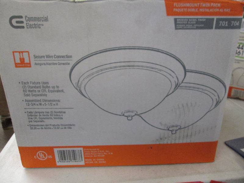 lot 274 image: Commercial Electric flushmount twin...