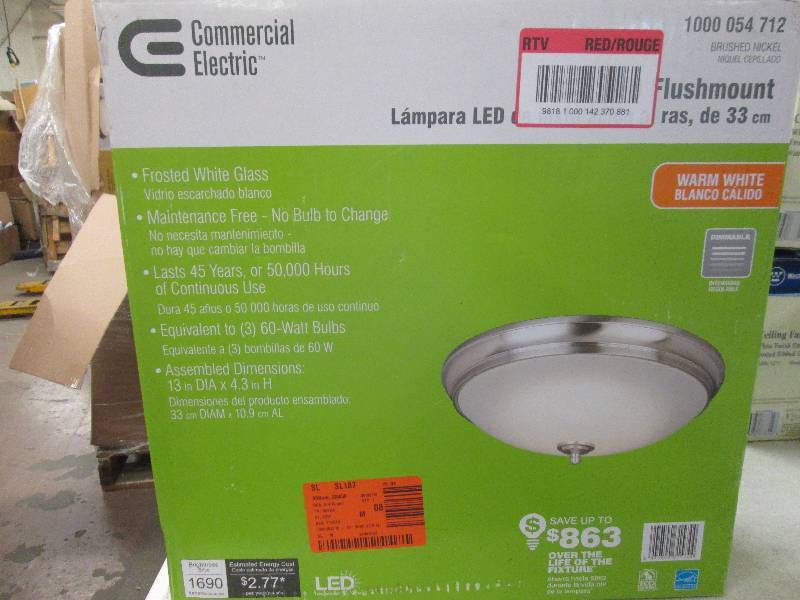 lot 281 image: Commercial Electric 13 inch flushmo...