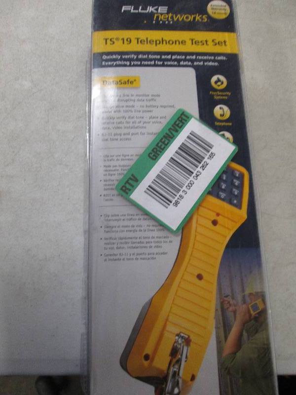 lot 296 image: Fluke networks TS 19 telephone test...