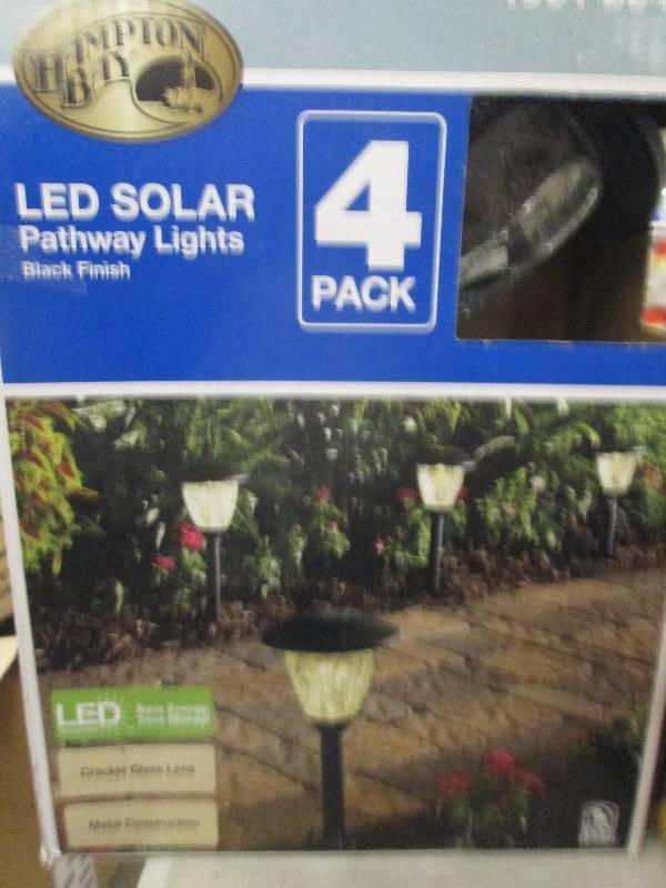 lot 327 image: Hampton Bay 4 pack of LED solar lig...