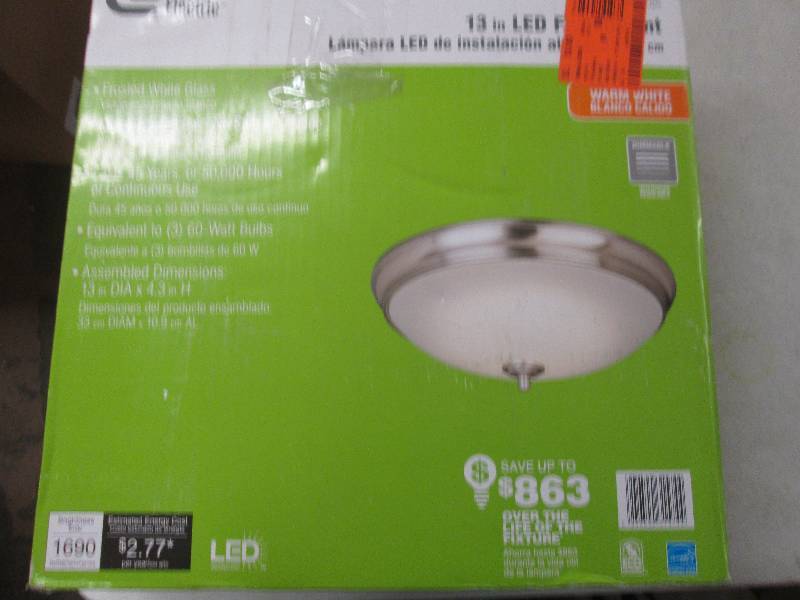 lot 332 image: Commercial Electric LED flushmount ...
