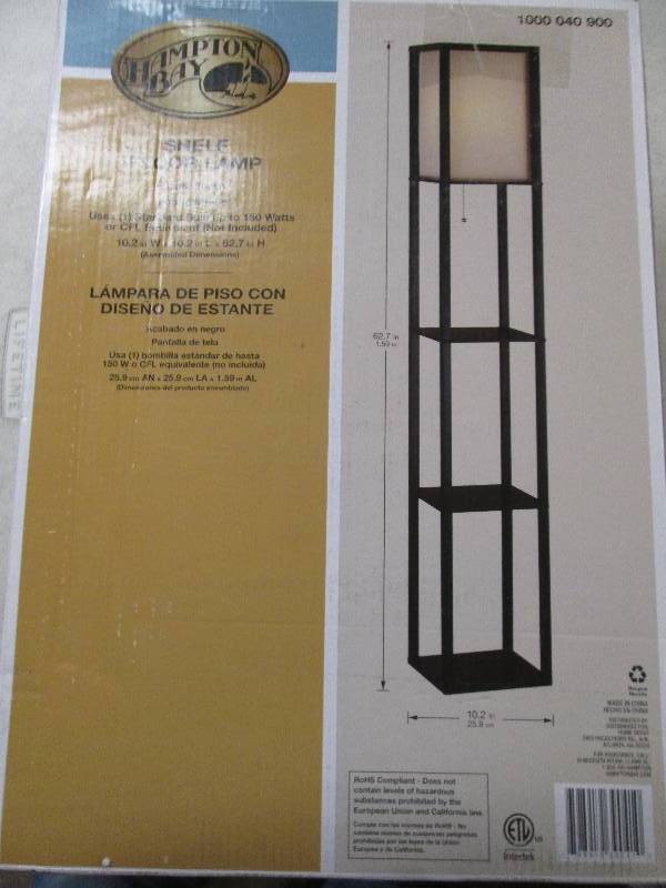 lot 333 image: Hampton Bay Shelf floor lamp open b...