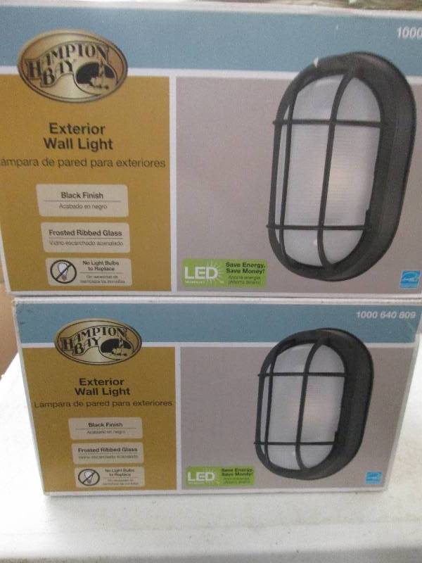 lot 334 image: 2 Hampton Bay exterior wall lights ...