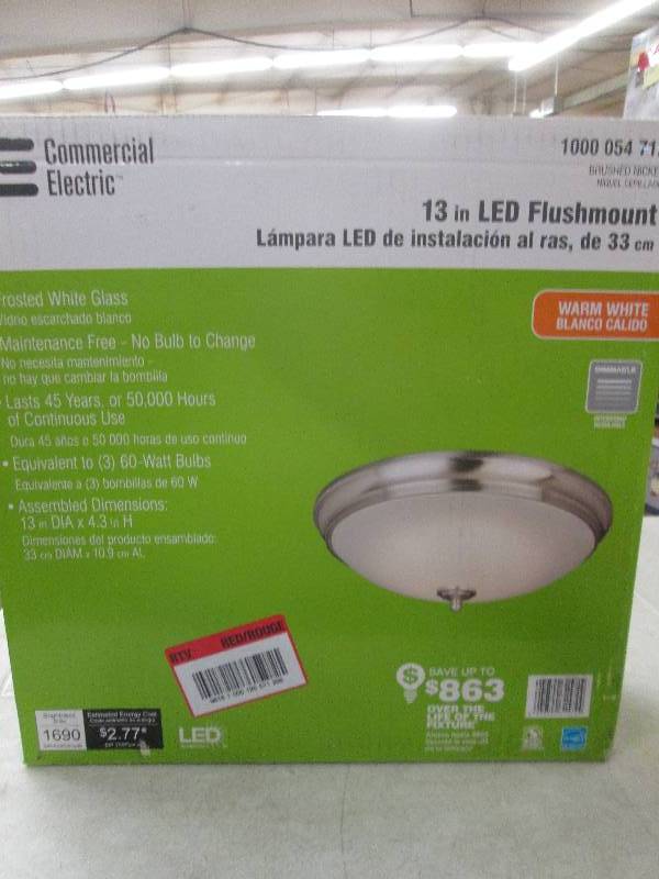 lot 350 image: Commercial Electric 13 inch LED flu...