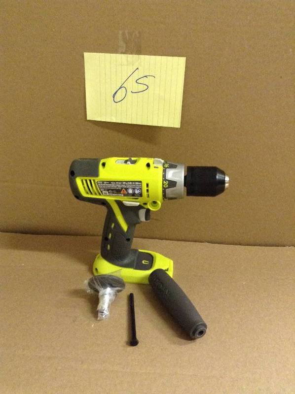 lot 65 image: Ryobi ONE 18-Volt 12 in. Cordless Hammer Drill (Tool-Only) Never used