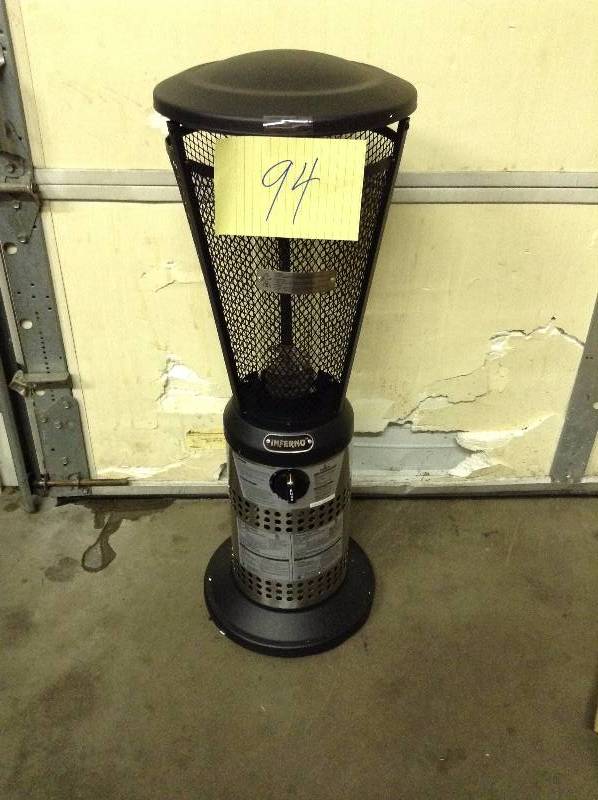 lot 94 image: Inferno 10,000 BTU Stainless Steel Tabletop Propane Gas Patio Heater