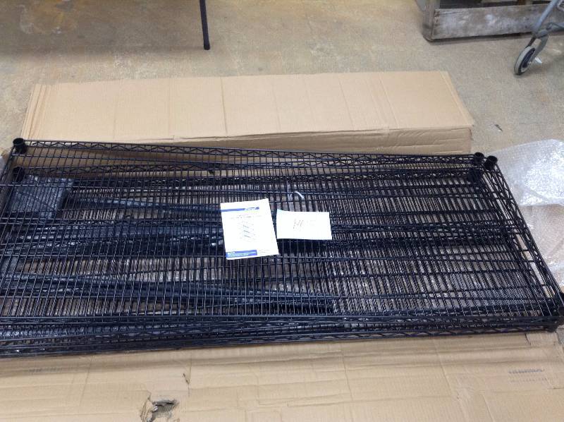 lot 145 image: Excel 60 in. W x 72 in. H x 24 in. D All Purpose Heavy Duty 4-Tier Wire Shelving, Black Never Used