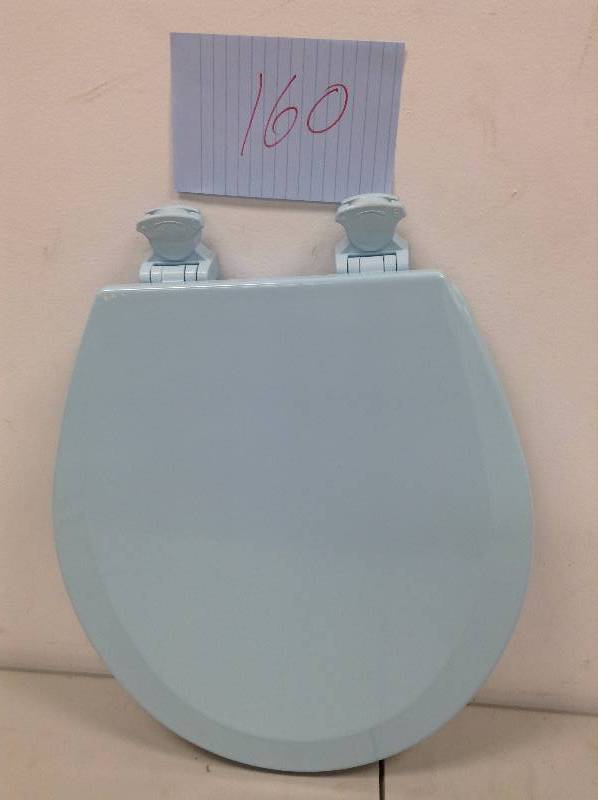 blue round toilet seat