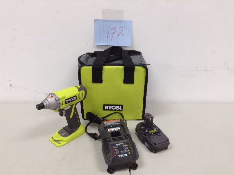 lot 172 image: Ryobi One 18V impact Driver Kit P881