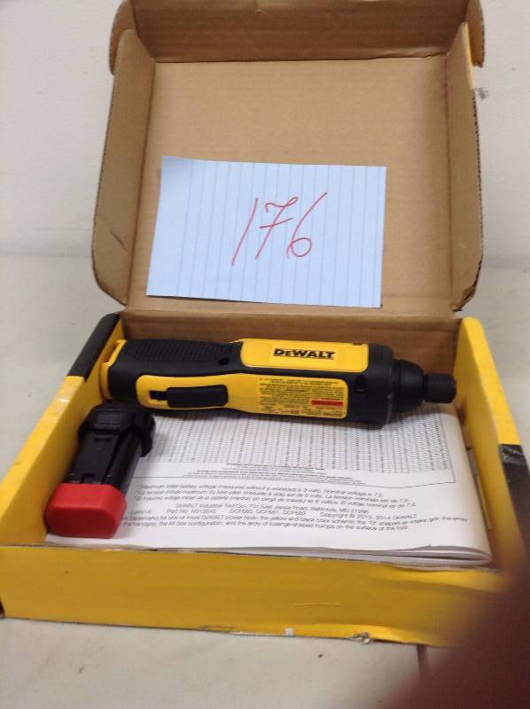 lot 176 image: DEWALT DCF682N1 8V MAX Gyroscopic Inline Screwdriver Never Used