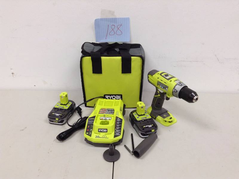 lot 188 image: Ryoni One Plus P1812 18V Hammer DrillDriver Never used