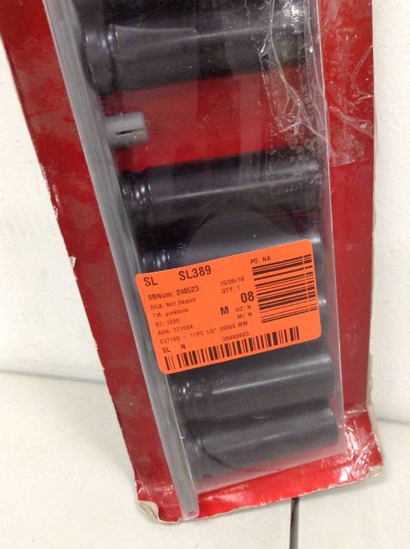 lot 197 image: Husky 10 Pc Deep Impact Socket Set
