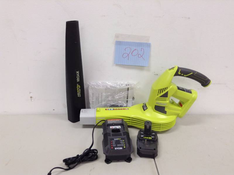 lot 202 image: Ryobi One 18V Hybrid Dual Power Hard Surface Blower
