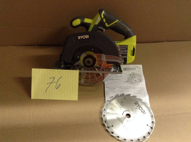 lot 76 image: Ryobi One Plus 18V 6 12 in Circular Saw Never used Tool Only