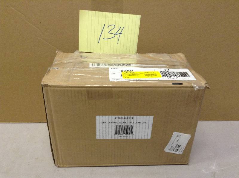 lot 134 image: Mini Ceramic Globe Table Lamp 2 PK