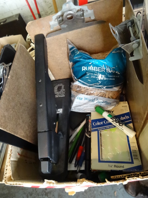 lot 107 image: Box of Misc. Office Supplies