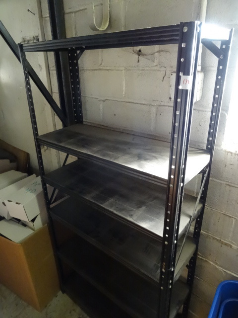 lot 174 image: Metal Shelving Unit 30 X 12 X 59