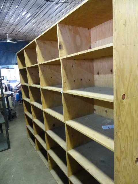 lot 30 image: Wood Storage Shelf 24 Cubbies.