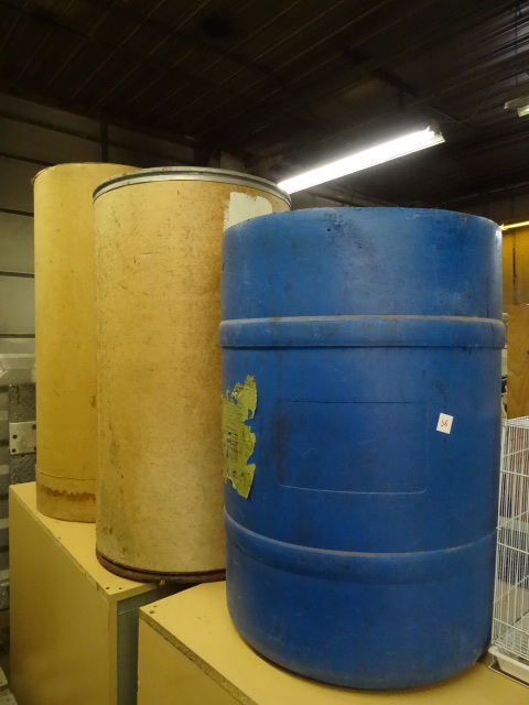 lot 36 image: 2 Card Board and 1 Plastic Barrel
