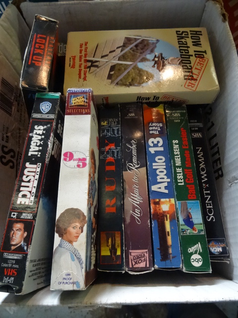lot 53 image: Box of Misc. VHS Tapes