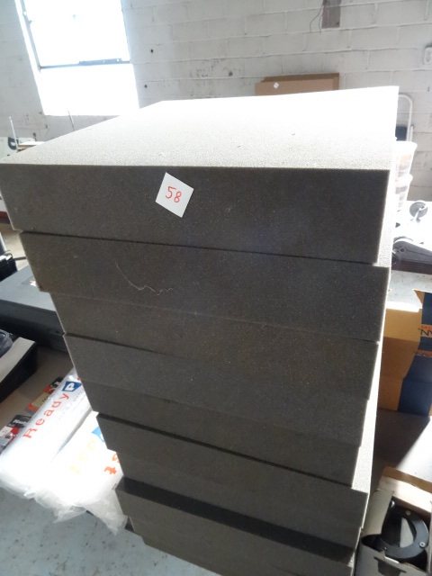lot 58 image: Square Foam Pieces  15 X 15 X 3 Qty 10