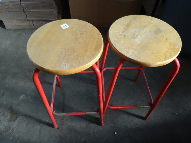lot 68 image: 2 Metal Framed Stools