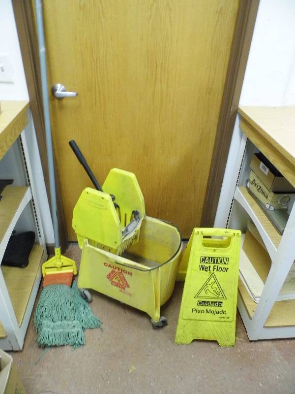 lot 60 image: Mop Bucket - Mop - Sign