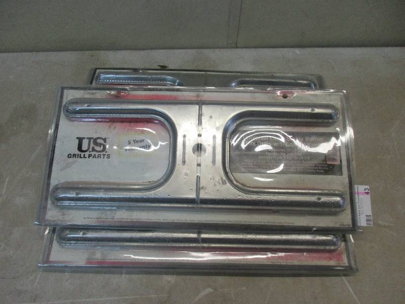 lot 43 image: 3 New universal large single replacement burners - fits grills w 1 control knob