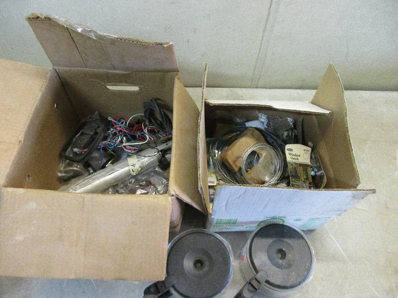 lot 76 image: misc hardware and wiring and 2 coffee pots