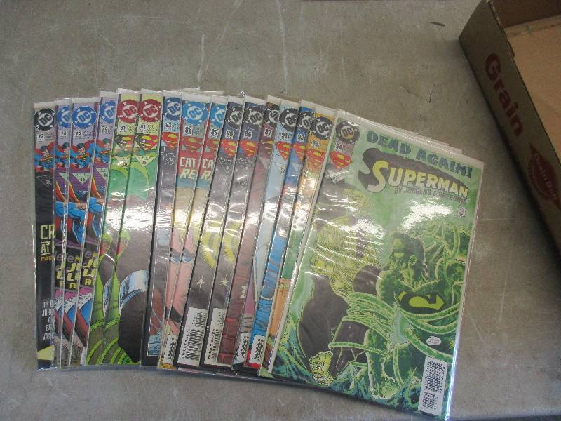 lot 82 image: DC super man comics #72, 74x3, 81x2,83,85x2, 86x2, 87,31, 92, 93, 94