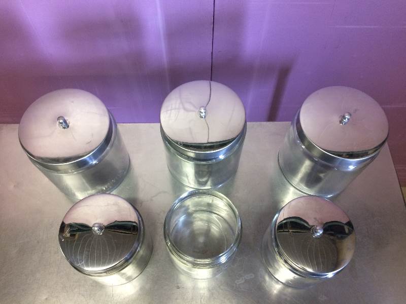 lot 9A image: 6 X Glass Storage Containers - Excellent Condition - Clear