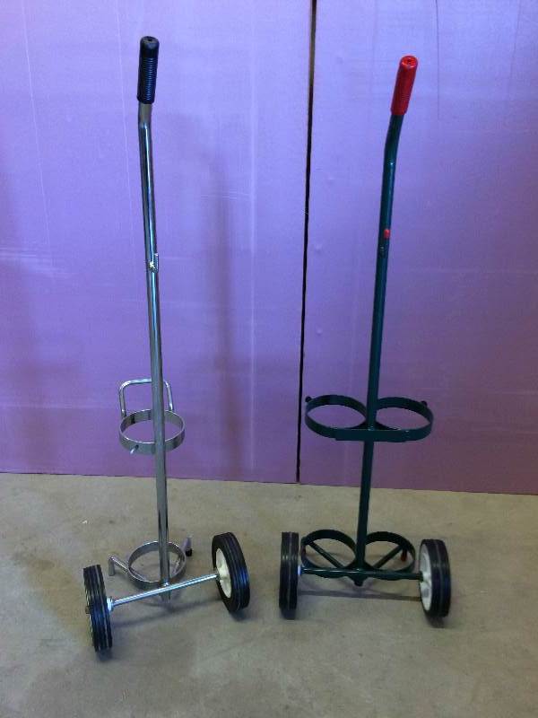 lot 36 image: $$ Two O2 Oxygen Transport Wheeled Cart - Super Condition