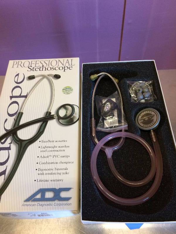 lot 61 image: New In Box Professional Adscope 603FL Stethoscope - Purple
