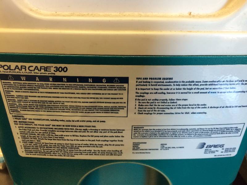 lot 80 image: Cold Therapy Polarcare System - Excellent condition - BlueWhite