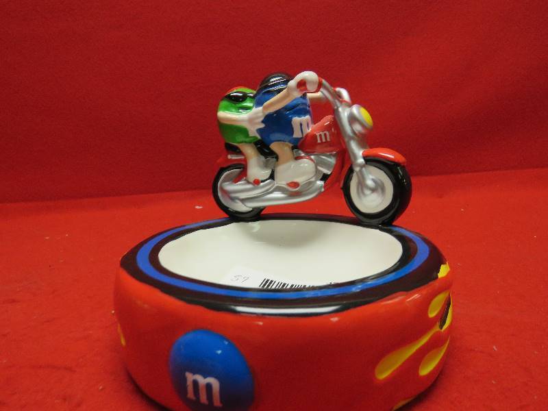 lot 59 image: Collectible M&M Ceramic Motorcycle Candy Dish