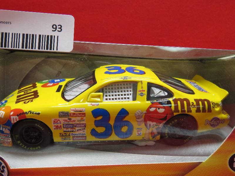 lot 93 image: Collectible M&M #36 Hot Wheels Race Car