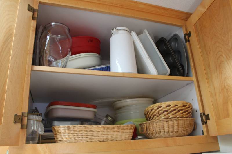 lot 56A image: Cupboard Lot of Dishware